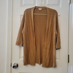 J. Jill Camel Open Front Cardigan